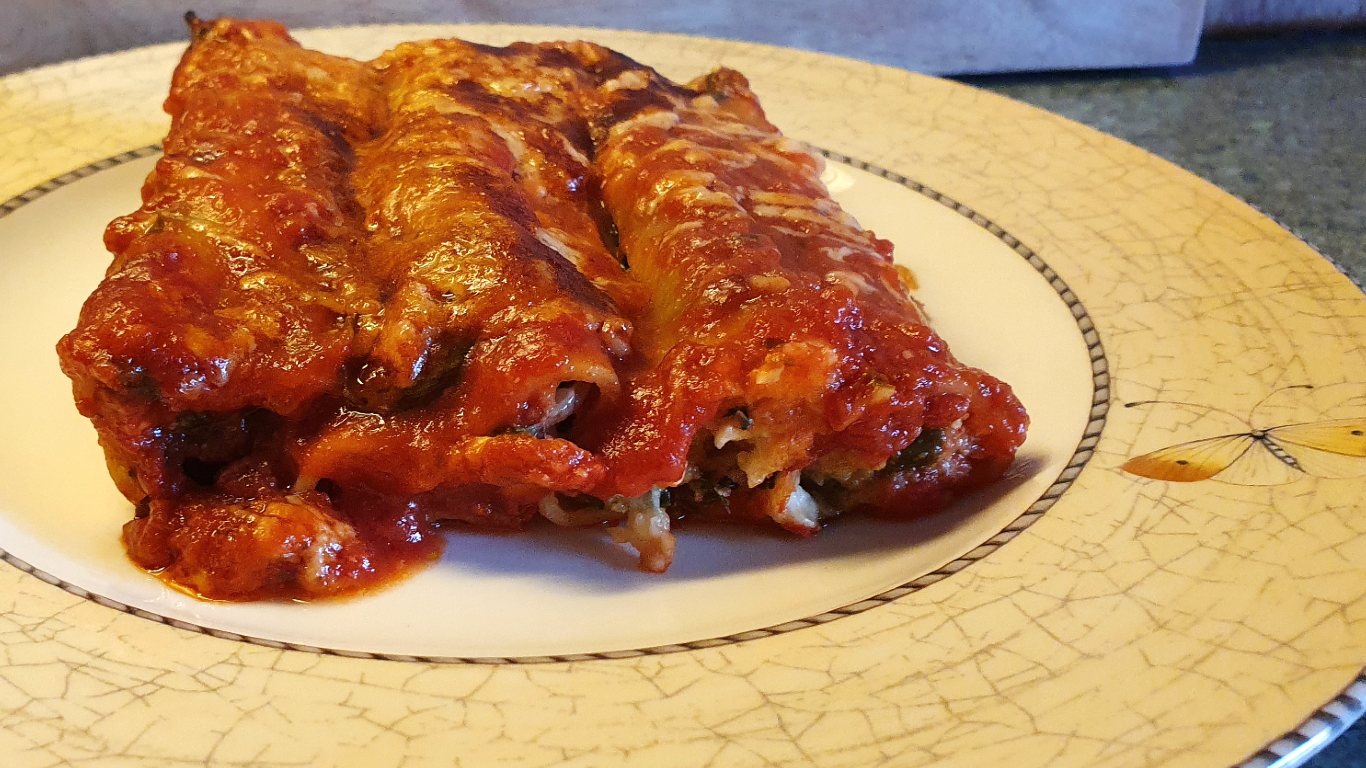 Cannelloni met ricotta en spinazie